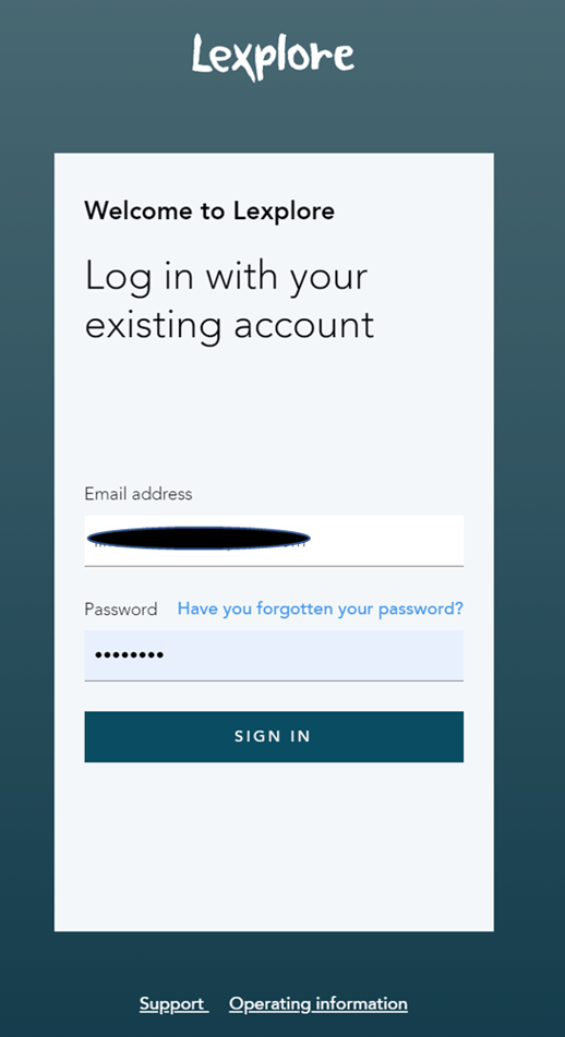 Log In/sign Upexplore Log in to Lexplore as Teacher/Staff